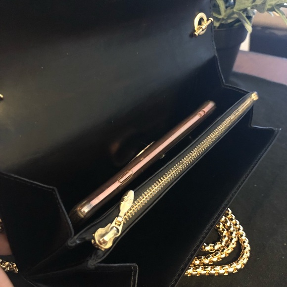 Louis Vuitton Vernis Wallet Chain Black Patent Leather Crossbody Revamp - Picture 3 of 8